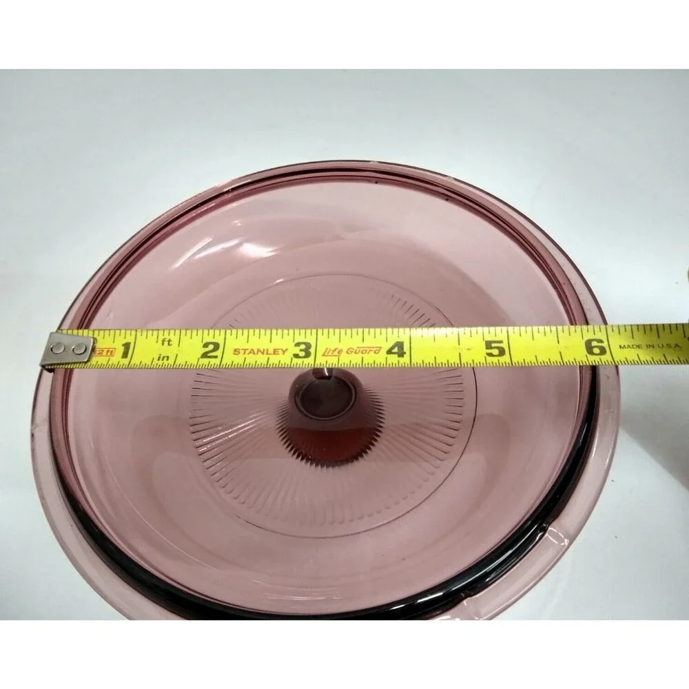 Vintage Pyrex V15C-A #5 Cranberry Vented Glass Lid 5.75 inches (Made in USA)